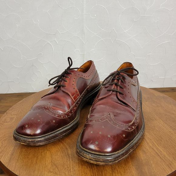 The British Isles Collection Men's Oxford Shoes SZ 10 Leather Lace Up Almond Toe - Picture 4 of 9